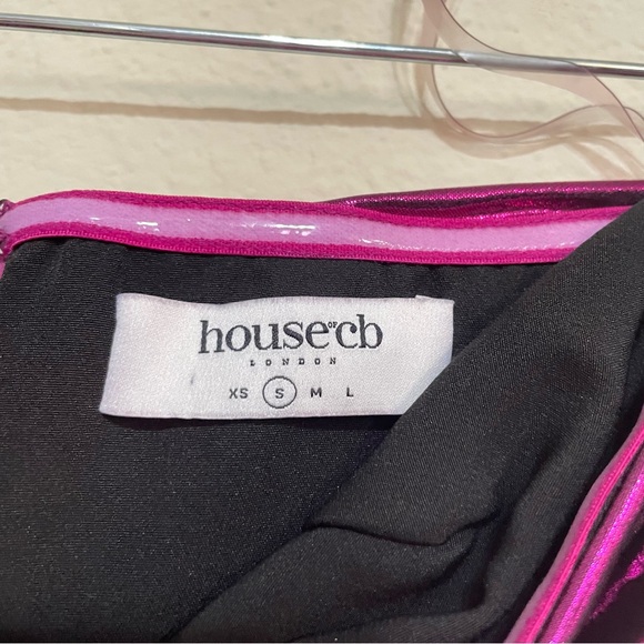 HOUSE OF CB Caterina Pink Strapless Metallic Cut‎ Out Dress Size Small - Picture 6 of 13